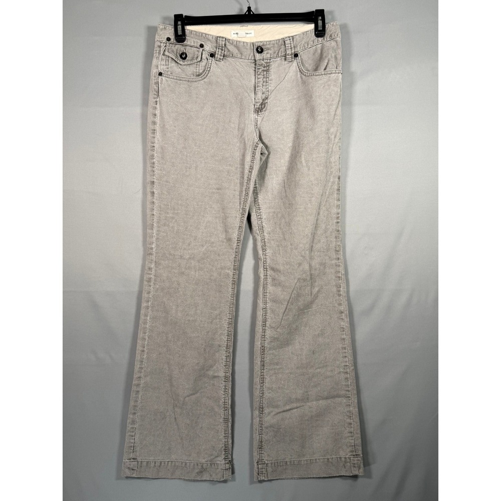 Banana Republic Corduroy Flare Pants Women Size 10 Gray‎ Cotton Blend